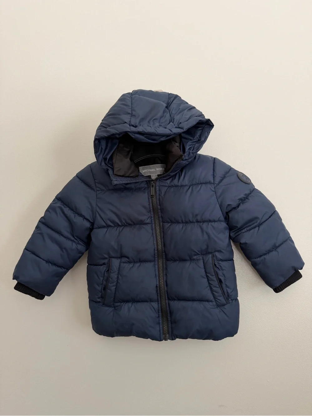Michael Kors Navy Puffer Hooded Kids Jacket 2T